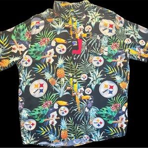 NFL Team Apparel  Pittsburgh Steelers Men's XL Aloha Floral Shirt NWT